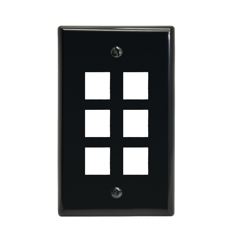 6Port Keystone Wallplate Smooth Face 6Port Keystone Wallplate Smooth Face